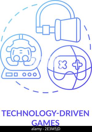 Technology driven games concept icon Stock Vector