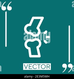 broken bone vector icon Linear icon. Editable stroked line Stock Vector