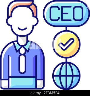 CEO RGB color icon Stock Vector