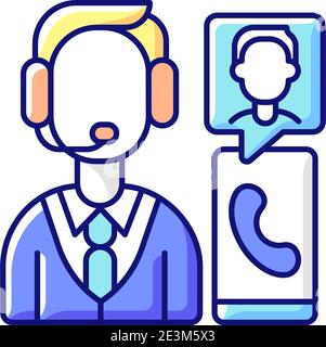 Customer service department RGB color icon Stock Vector