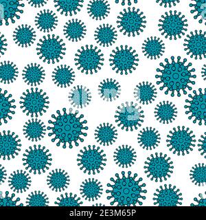 Seamless pattern of the abstract coronavirus covid-19 Stock Vector