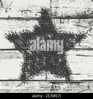 Bold Star Stamp Wood Stock Vector