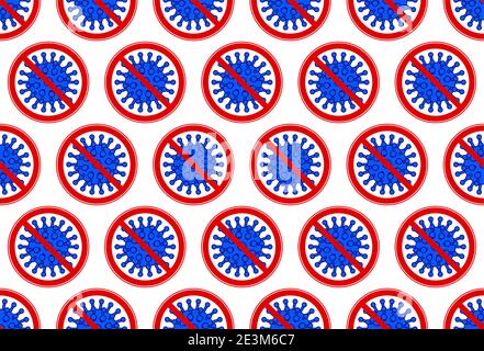 Seamless pattern of the stop sign coronavirus icon. Novel coronavirus covid-19 Stock Vector