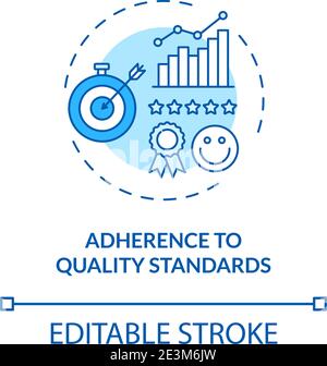 Adherence to quality standards concept icon Stock Vector