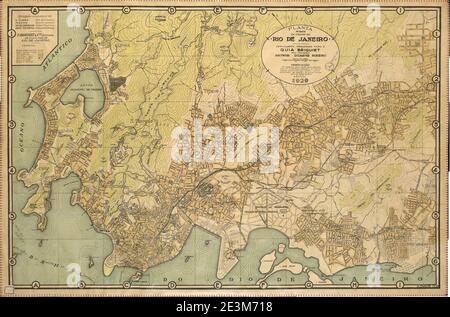 Mapa Da Cidade Do Rio De Janeiro 1929 Stock Photo Alamy