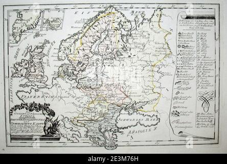 Map of Northern and Eastern Europe in 1791 by Reilly 0004. Stock Photo
