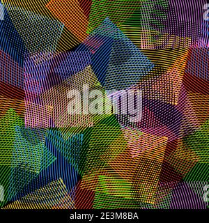 A seamless background of squares with hearts. Vector illustration Stock Vector