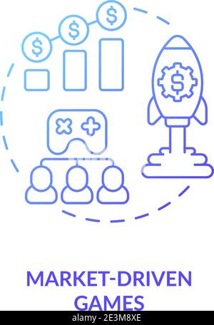 Market driven games concept icon Stock Vector