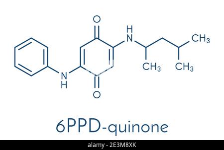 6PPD-quinone, degradation product of the rubber additive 6PPD. Toxic to ...