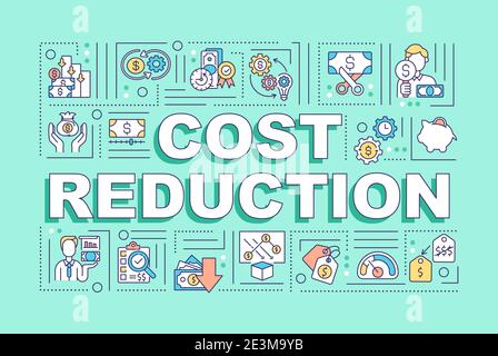 Cost reduction word concepts banner Stock Vector