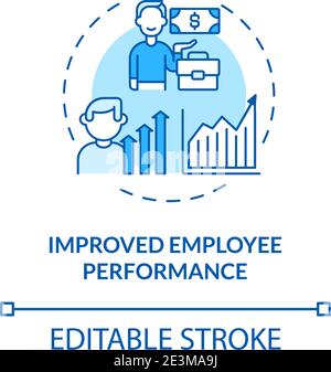 Improved employee performance concept icon Stock Vector