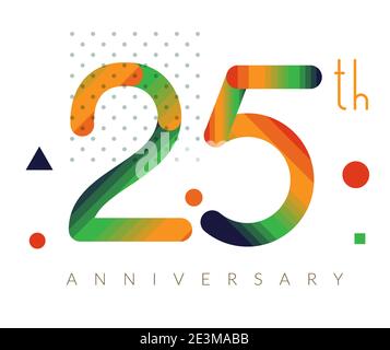 25th Year Anniversary - Illustration as EPS 10 File Stock Vector