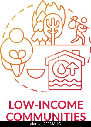 Low-income communities concept icon Stock Vector