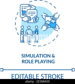 Simulation and role playing concept icon Stock Vector