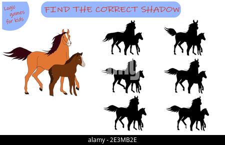 Find a suitable shade for the horse and foal Stock Vector