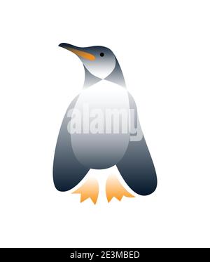 Vector penguin in gradient style. Digital art Stock Vector