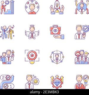 Core values RGB color icons set Stock Vector