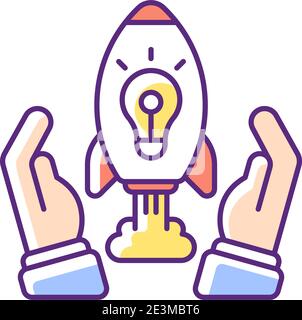 Innovation RGB color icon Stock Vector