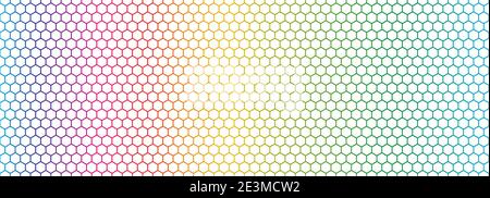 Seamless pattern of the spectrum color hexagonal netting Stock Vector