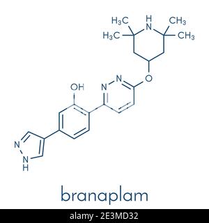 Branaplam SMA drug molecule. Skeletal formula. Stock Vector