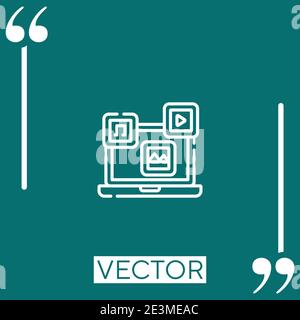 unstructured data vector icon Linear icon. Editable stroke line Stock Vector