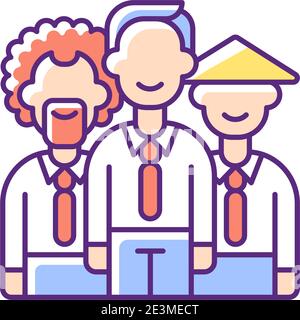 Diversity RGB color icon Stock Vector