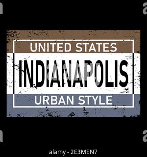 Indianapolis city typography text word lettering. Modern calligraphy text. Black color. Stock Vector