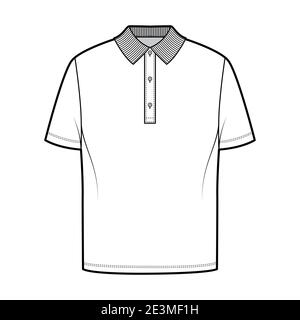 Polo Shirt Technical Fashion Flat Sketch vector illustration template ...