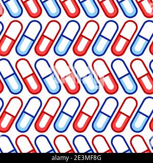 Seamless pattern of the capsule pills Stock Vector