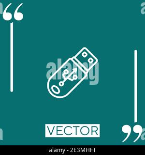 pendrive vector icon Linear icon. Editable stroke line Stock Vector