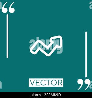 broken arrow outline of business stats vector icon Linear icon. Editable stroke line Stock Vector