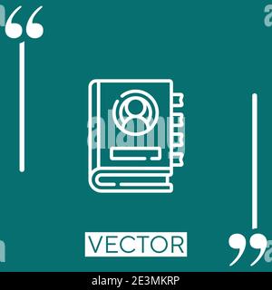 contact list vector icon Linear icon. Editable stroked line Stock Vector