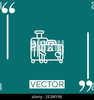 suitcase vector icon Linear icon. Editable stroked line Stock Vector
