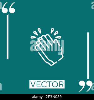 clapping vector icon Linear icon. Editable stroke line Stock Vector
