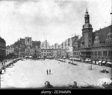 Markt Leipzig 1890 1. Stock Photo