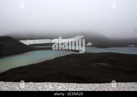 Landscape on Deception Island, Antarctica Stock Photo