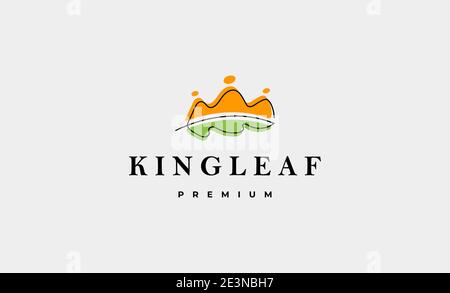 king leaf logo vector design illustration Stock Vector