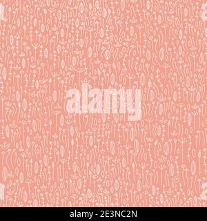 Seamless illustrated pattern. Floral repeating background. Stock Photo