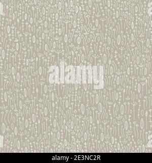 Seamless illustrated pattern. Floral repeating background. Stock Photo