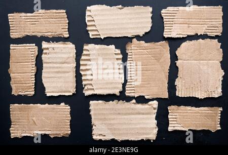 Cardboard scraps isoalted on white background Stock Photo