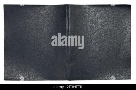 The cover of an ordinary  notebook is made of black artificial leather. Isolated on white Stock Photo