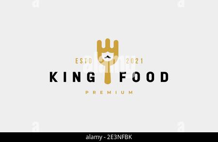 king food fork logo vector design illustration Stock Vector
