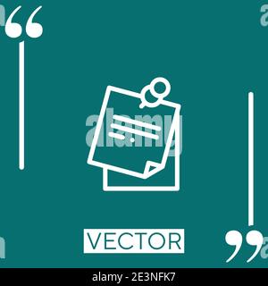 sticky notes vector icon Linear icon. Editable stroked line Stock Vector