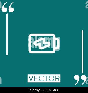 battery horizontal outline with a bolt vector icon Linear icon. Editable stroke line Stock Vector
