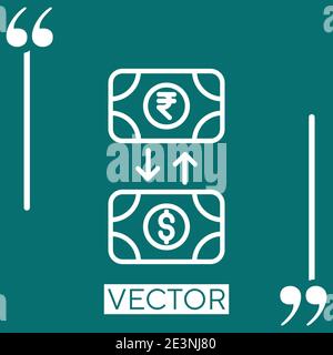 exchanging vector icon Linear icon. Editable stroked line Stock Vector