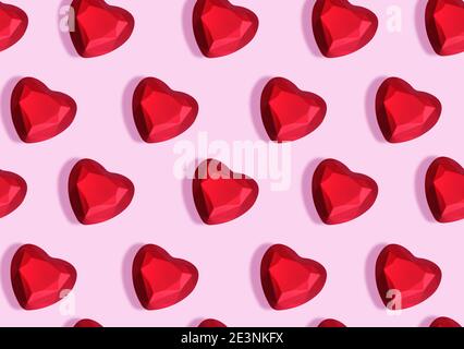 Seamless pattern with red ring box. Marry me Stock Photo
