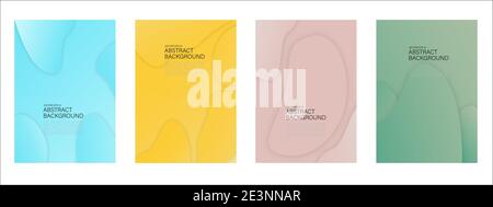Set of abstract vector backgrounds with line waves and random shape. EPS10 Vector illustration design. Stock Vector