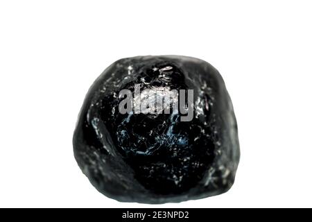 snowflake obsidian gemstone cut out on white background Stock Photo