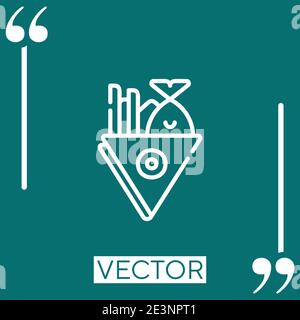 fish and chips vector icon Linear icon. Editable stroked line Stock Vector