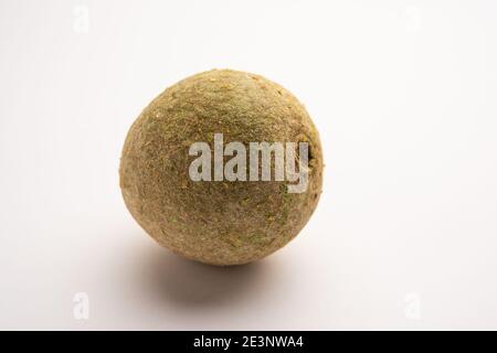 Wood apple or Kavath fruit, isolated over white background Stock Photo